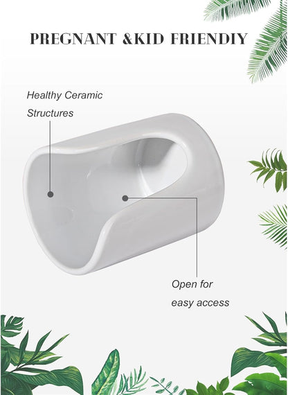 Bathroom Cup Dispenser Small Cup Holder for Bathroom, Ceramic Mouthwash Cups 3 4 oz Cup Dispenser Accessories, 1 Pack, White