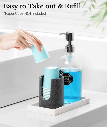Luxspire Cup Dispenser, Gray Resin Holder for 3oz Dixie Cups