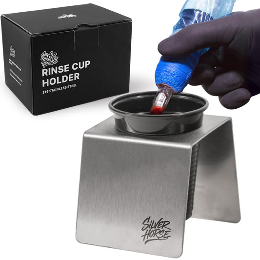 Tattoo Rinse Cup Holder Stand - Heavy Tattoo Water Cup Stand, Anti-Spill Tattoo Cup Holder, Medical Stainless Steel Professional Tattoo Supplies Accessories for Tattoo Artists (ONE CUP STAND)
