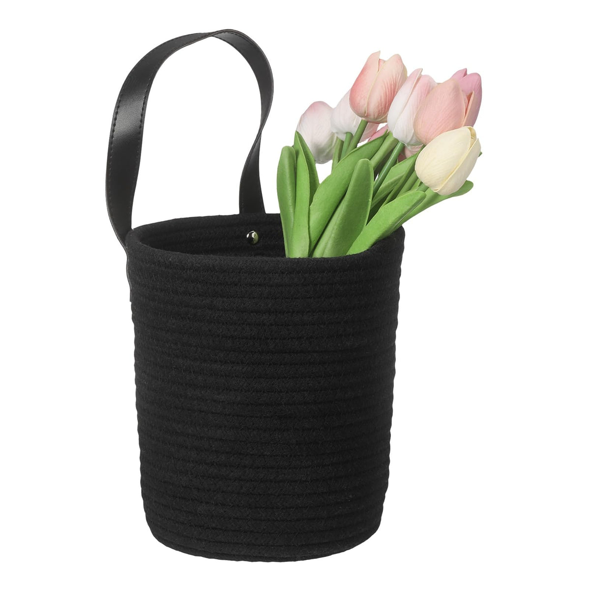 uxcell Small Wall Hanging Basket, Cotton Rope Hanging Basket