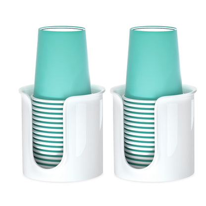Bathroom Cup Dispenser,Small Disposable Paper Cup Holder,Compact Mouthwash Cups Holder PC Cup Dispenser for Bathroom Vanity Countertop (2 Pack)