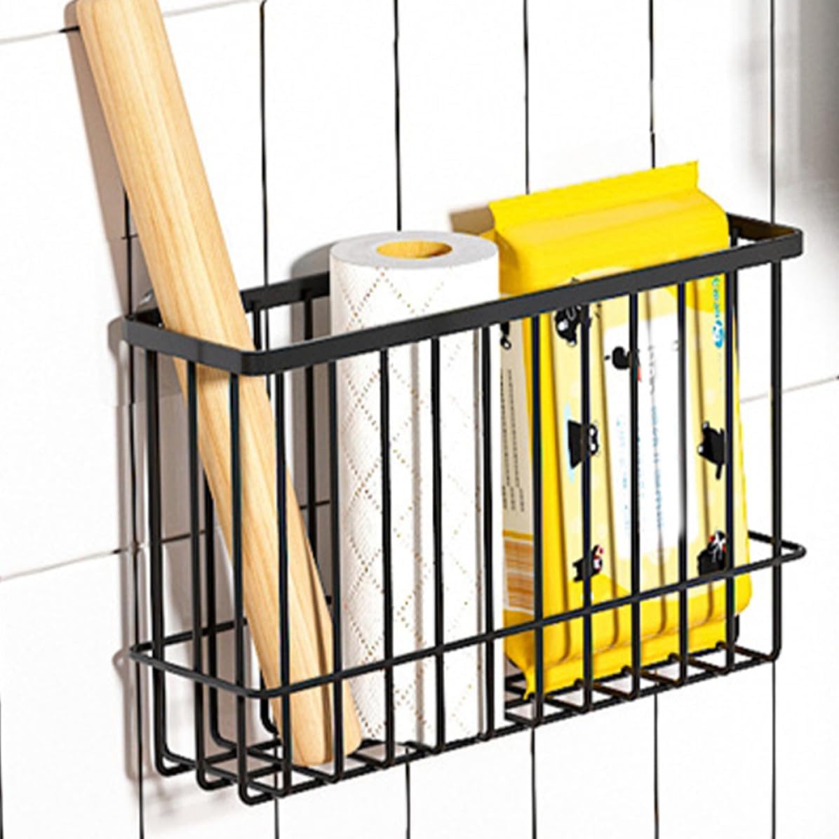 Storage Basket for Bathroom and Kitchen Wall Mounted Iron