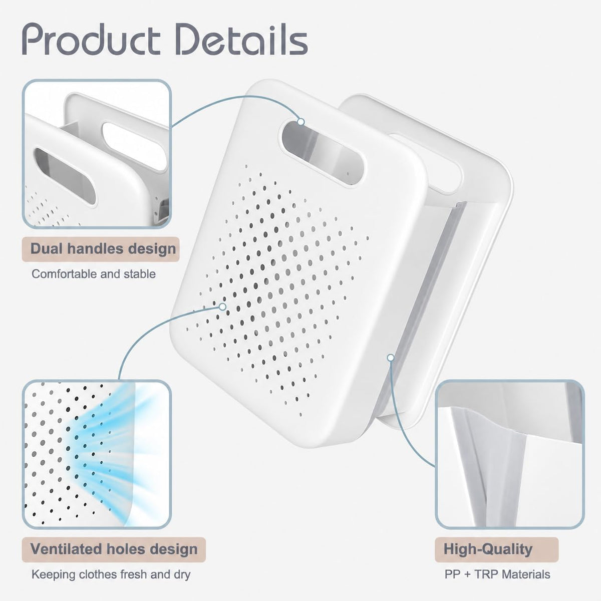 Goderewild Collapsible Laundry Basket, Wall Mounted Foldable Hamper