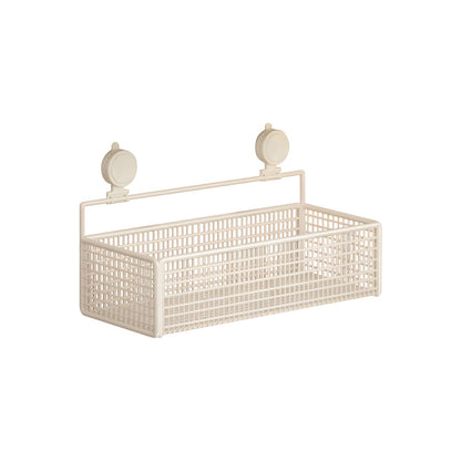 Multipurpose Wall Mounted Storage Basket for Toiletries Using Suction Technology Easy Setup Removable Bathroom Storage
