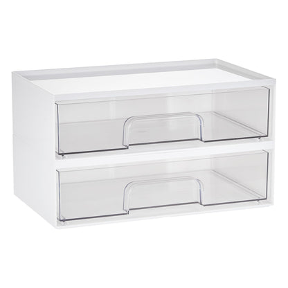 Vtopmart 6 Pack Small Clear Stackable Storage Drawers for Desk, Countertop