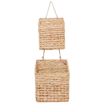 2-Tier Hanging Wall Basket, Water Hyacinth Over Door Storage