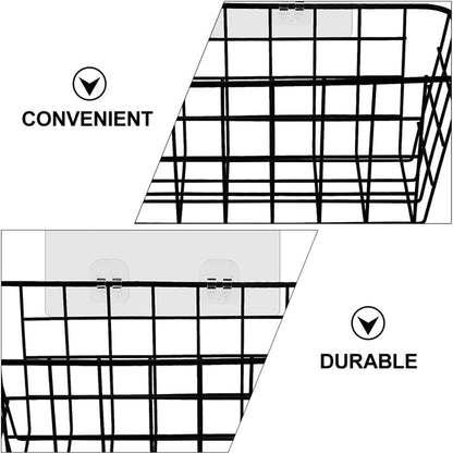 Wall Mounted Storage Basket Rack Iron Bathroom Shelf