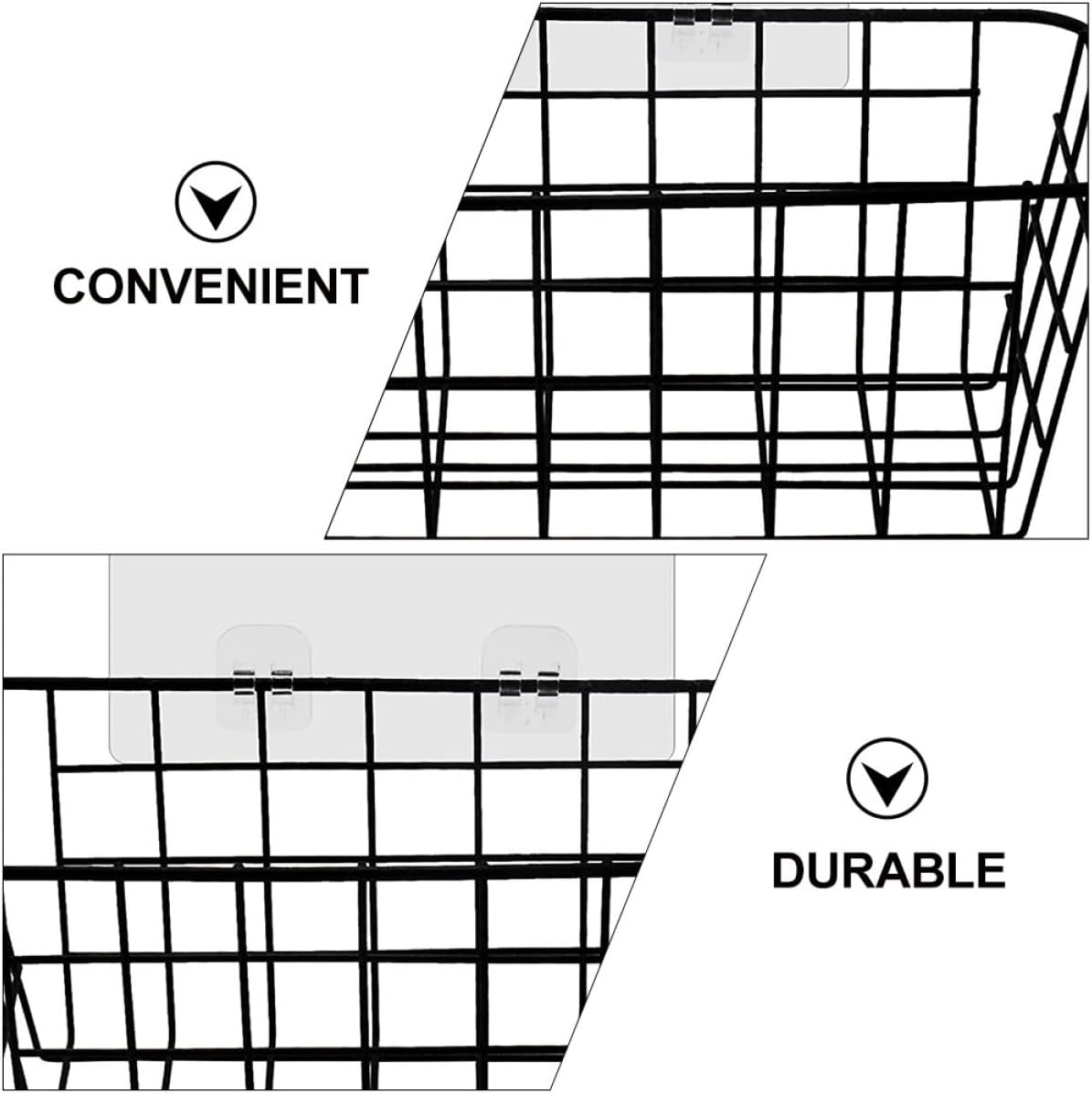 BESTonZON Punch-Free Wall Mounted Storage Basket for Kitchen Bathroom Use