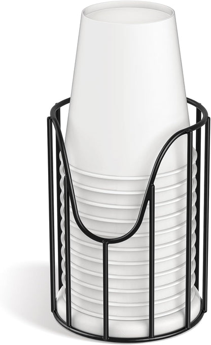 Luxspire Cup Dispenser, Stainless Steel for 3-5oz Dixie Cups, Black