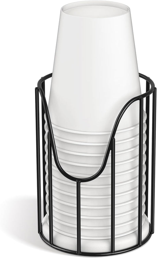 Luxspire Cup Dispenser, Stainless Steel for 3-5oz Dixie Cups, Black