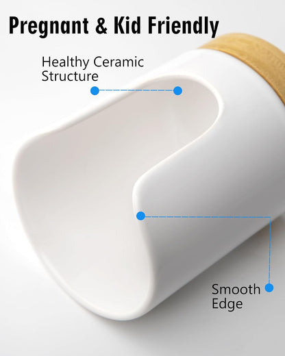Ceramic Bathroom Cup Holder, 3 oz Dispenser, White