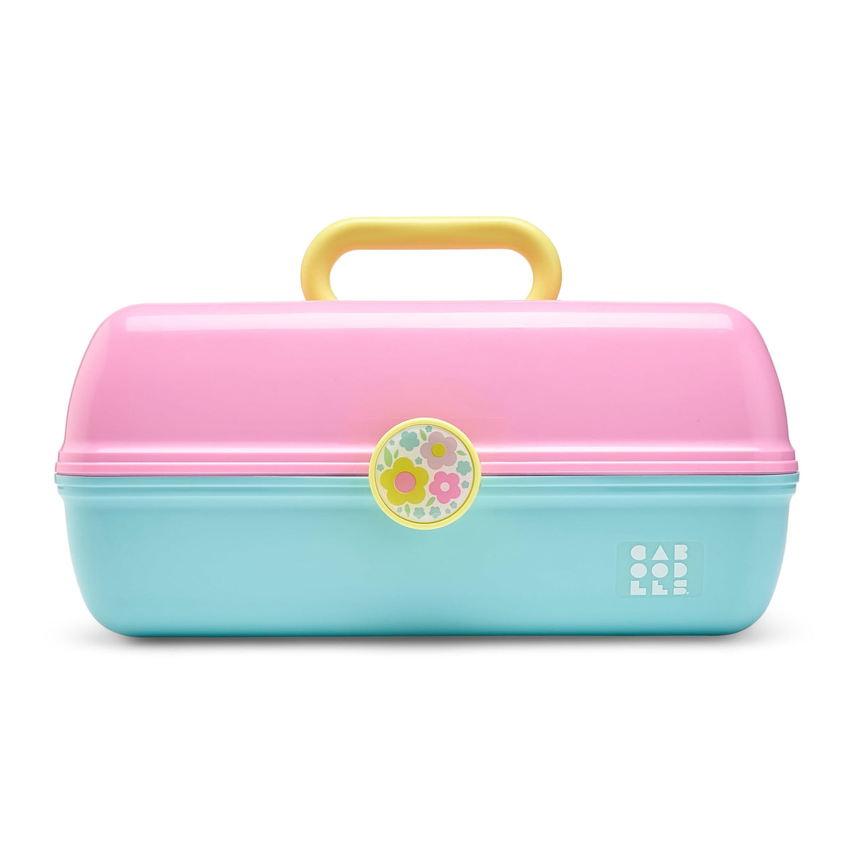 Caboodles On-The-Go Girl Makeup Box, Hot Pink Sparkle, Hard Plastic Makeup Organizer Box, Built-In Mirror, Secure Latch for Safe Travel, Spacious Storage for Large Items
