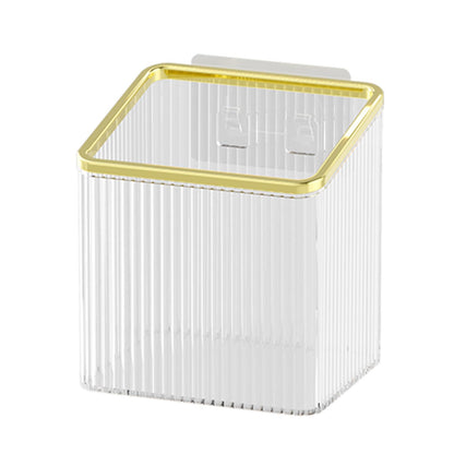 TXLFRO Pulreiush Floating Shelves Wall Bin Organizer Adhesive Wall Mounted Plastic Storage Organizer No Drilling Hanging Storage Containers Makeup Organizer Shelf for Office, Kitchen, Home