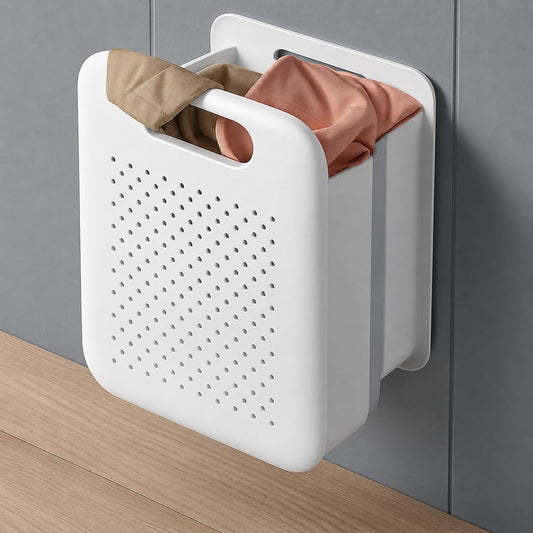 Goderewild Collapsible Laundry Basket, Wall Mounted Foldable Hamper