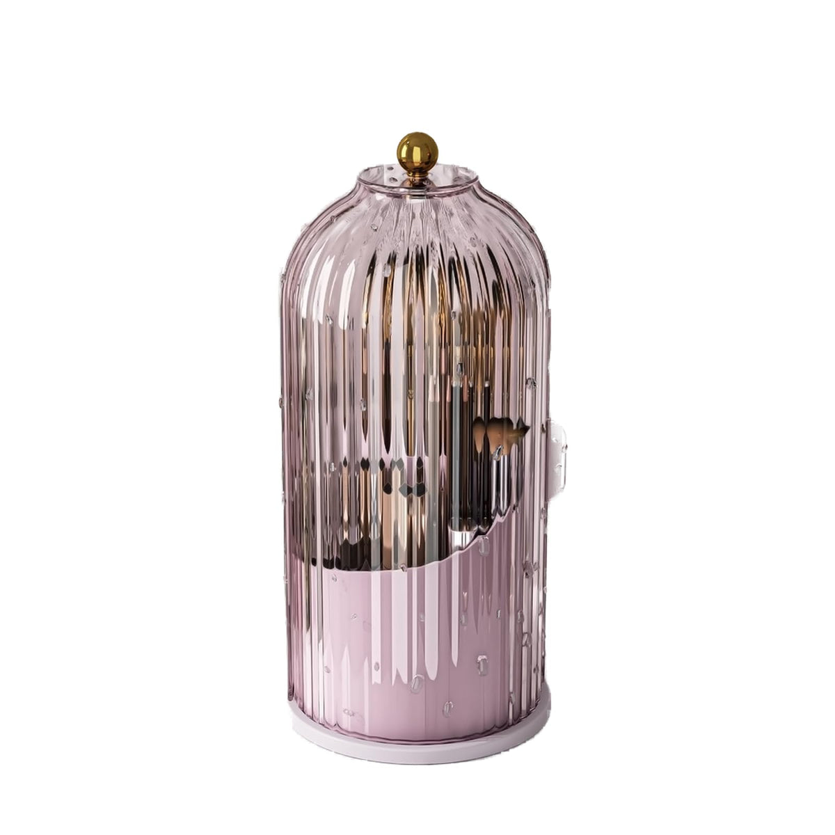 GAXmi Makeup Brush Holder with Lid Rotating Cosmetic Organizer, All Green