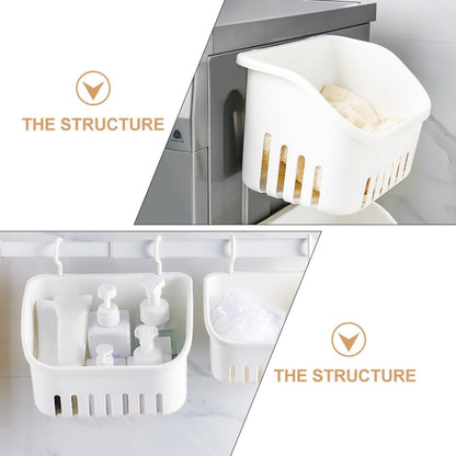 Hanging Shower Basket Multi-function Toiletry Organizer Small Size Wall-mounted Bathroom Storage Basket Household Shower Accessory for Home Bath Supplies