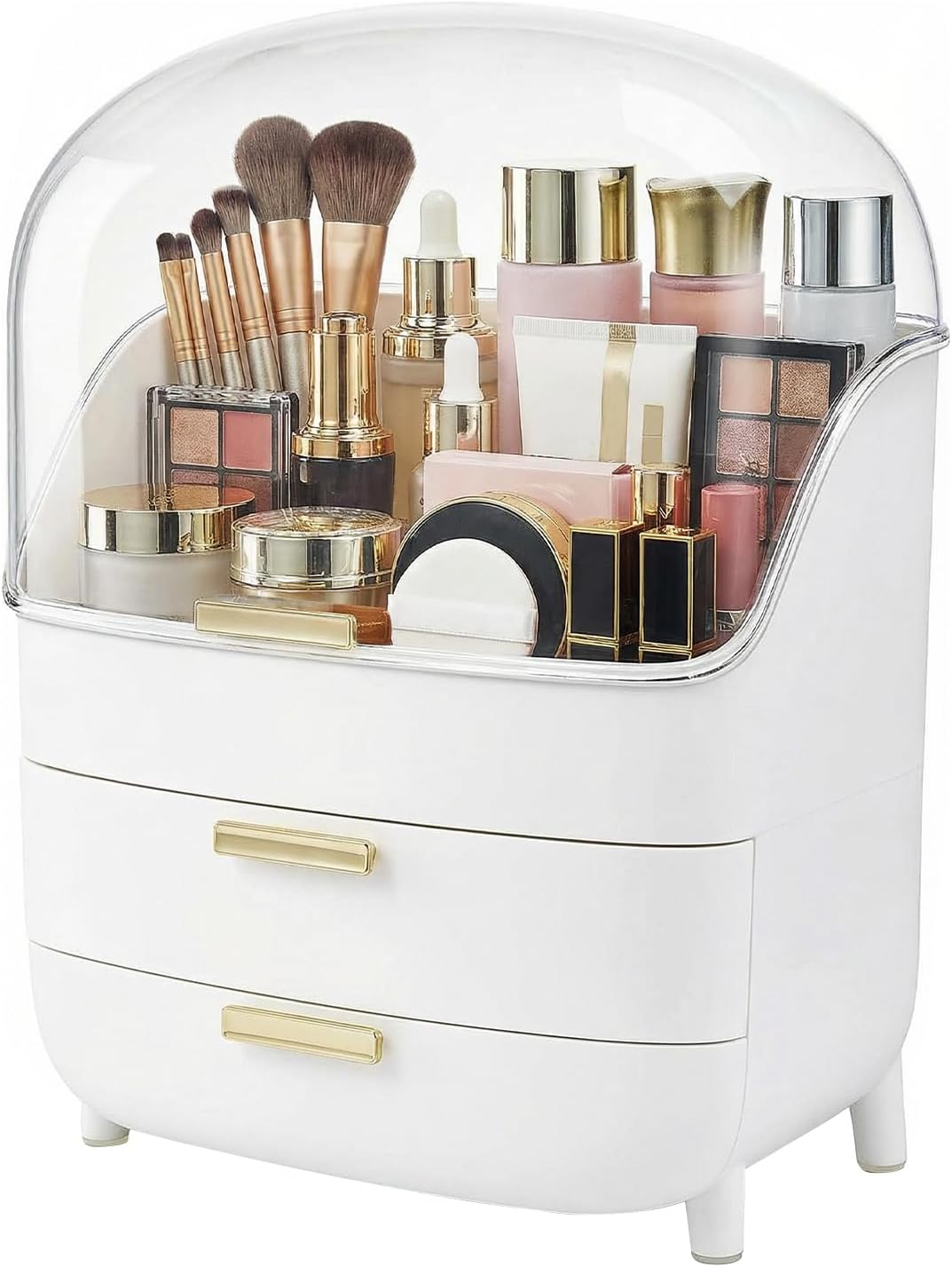 novelinks 3-Tier Skincare Makeup Organizer with Drawers, Dustproof Lid