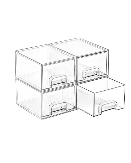 Vtopmart 6 Pack Small Clear Stackable Storage Drawers for Desk, Countertop