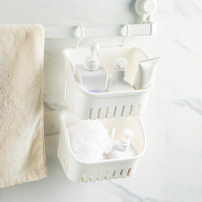Hanging Shower Basket Multi-function Toiletry Organizer Small Size Wall-mounted Bathroom Storage Basket Household Shower Accessory for Home Bath Supplies