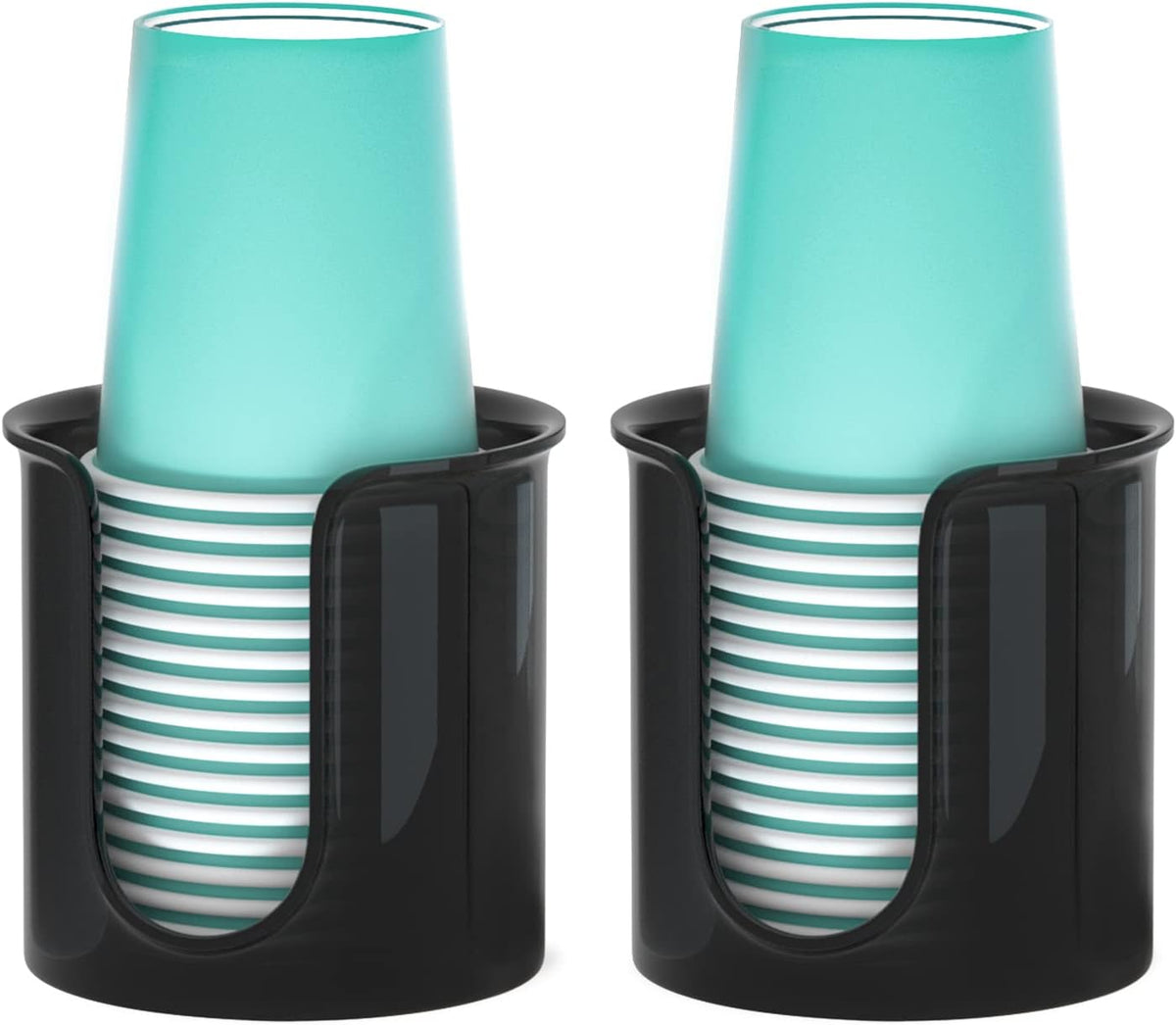 Bathroom Cup Dispenser,Small Disposable Paper Cup Holder,Compact Mouthwash Cups Holder PC Cup Dispenser for Bathroom Vanity Countertop (2 Pack)
