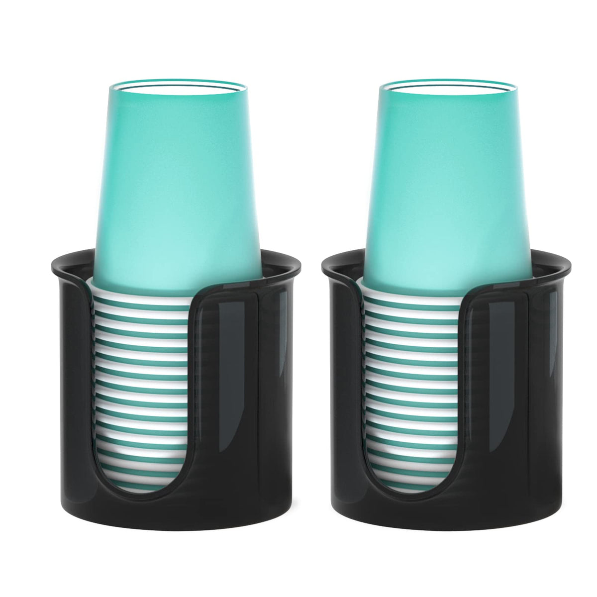 Bathroom Cup Dispenser,Small Disposable Paper Cup Holder,Compact Mouthwash Cups Holder PC Cup Dispenser for Bathroom Vanity Countertop (2 Pack)