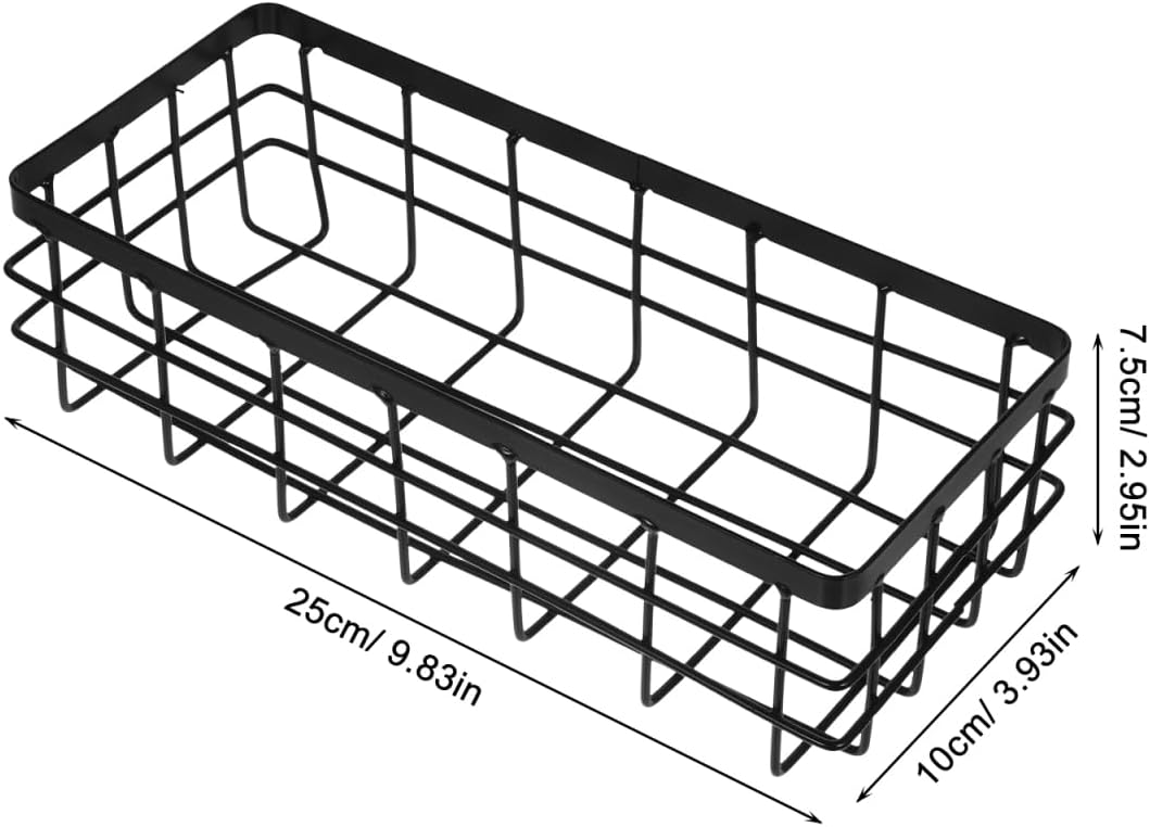 IMIKEYA Black Small Wire Storage Basket Wall Mounted