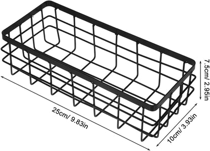 IMIKEYA Black Small Wire Storage Basket Wall Mounted