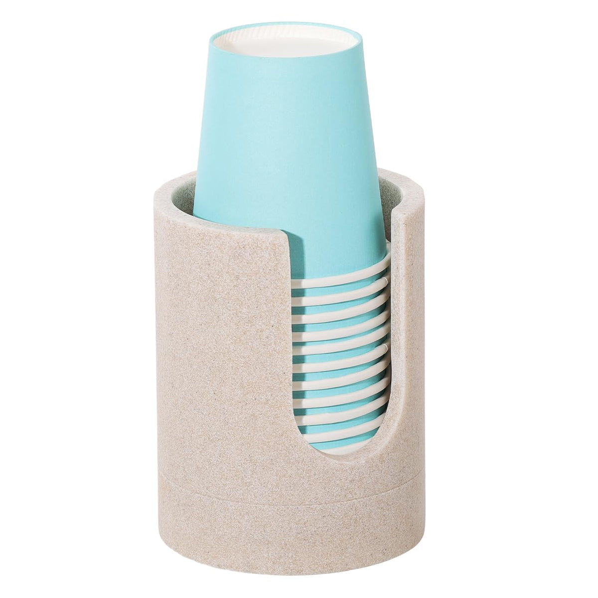 Luxspire Bathroom Cup Dispenser, 3oz Dixie Cup Dispenser, Guest Bathroom Essentials, Marble Resin Cup Dispenser, Disposable Paper Cup Holder, Cotton Pad Holder, Bathroom Accessories - Marble White