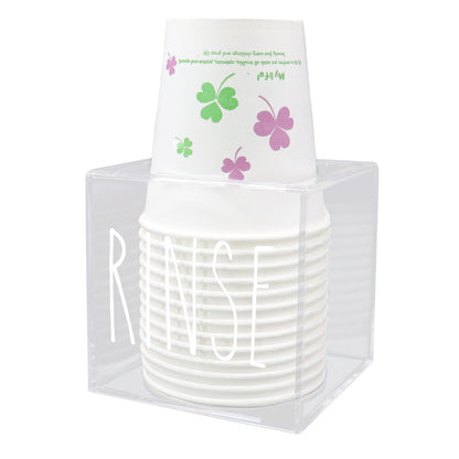 Dixie Acrylic Cup Dispenser and Holder, 3/5 oz White Paper Cup Rinse Organizer Caddy