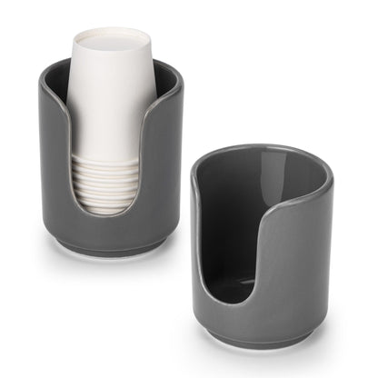 3 oz Original Ceramic Bathroom Cup Dispenser, (1 Pack, White)
