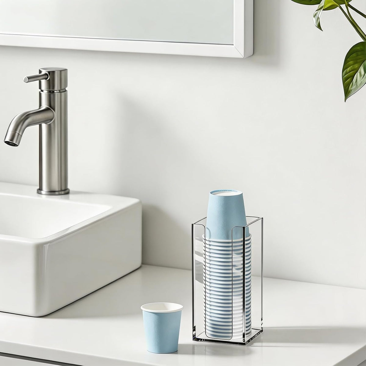 Bathroom Cup Dispenser, Wall Mount Cups Holder Fit 3oz Cups