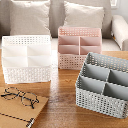 2 Pack Cosmetic Storage Box Pink Pp Desk Organizer for Makeup Jewelry Brushes Office Supplies Desktop Storage Case for Home and Office