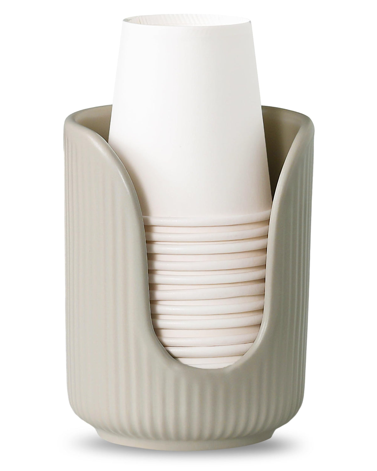 ABRUTY Bathroom Cup Dispenser, 3oz-4oz Ceramic Paper Cup Holder, Small Countertop Mouthwash Dixie Cups Accessories, for Vanity Countertops, Bathroom, Kitchen, and Dining Room