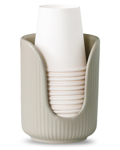 ABRUTY Bathroom Cup Dispenser, 3oz-4oz Ceramic Paper Cup Holder, Small Countertop Mouthwash Dixie Cups Accessories, for Vanity Countertops, Bathroom, Kitchen, and Dining Room