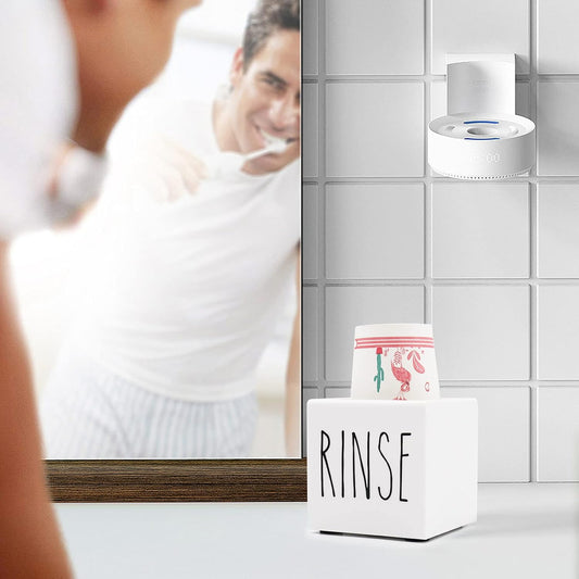 Dixie Acrylic Cup Dispenser and Holder, 3/5 oz White Paper Cup Rinse Organizer Caddy