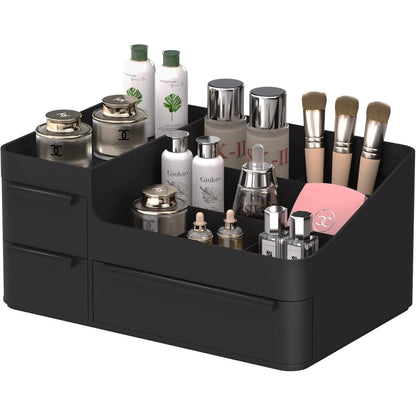 CHANCETSUI Makeup Organizer With Drawer For Vanity: Cosmetics Organizers Storage - Holder For Lipstick Nail Polish Eyeshadow Brush
