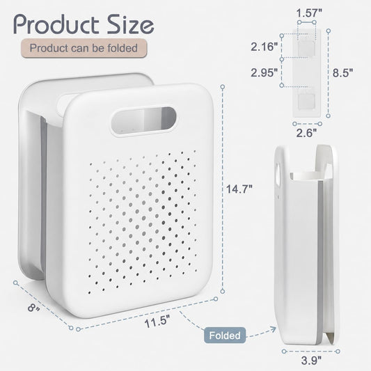 Goderewild Collapsible Laundry Basket, Wall Mounted Foldable Hamper
