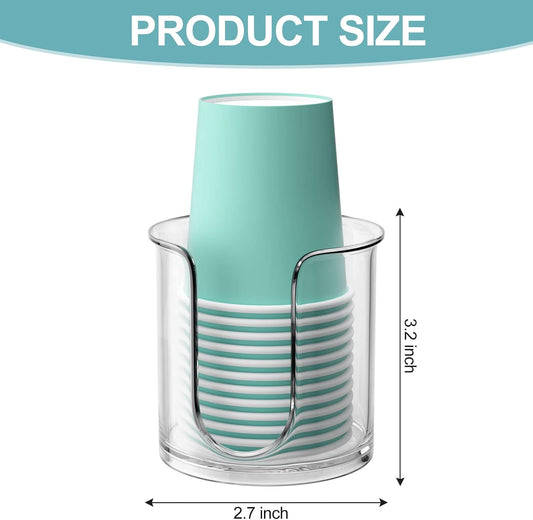 Bathroom Cup Dispenser,Small Disposable Paper Cup Holder,Compact Mouthwash Cups Holder PC Cup Dispenser for Bathroom Vanity Countertop (2 Pack)