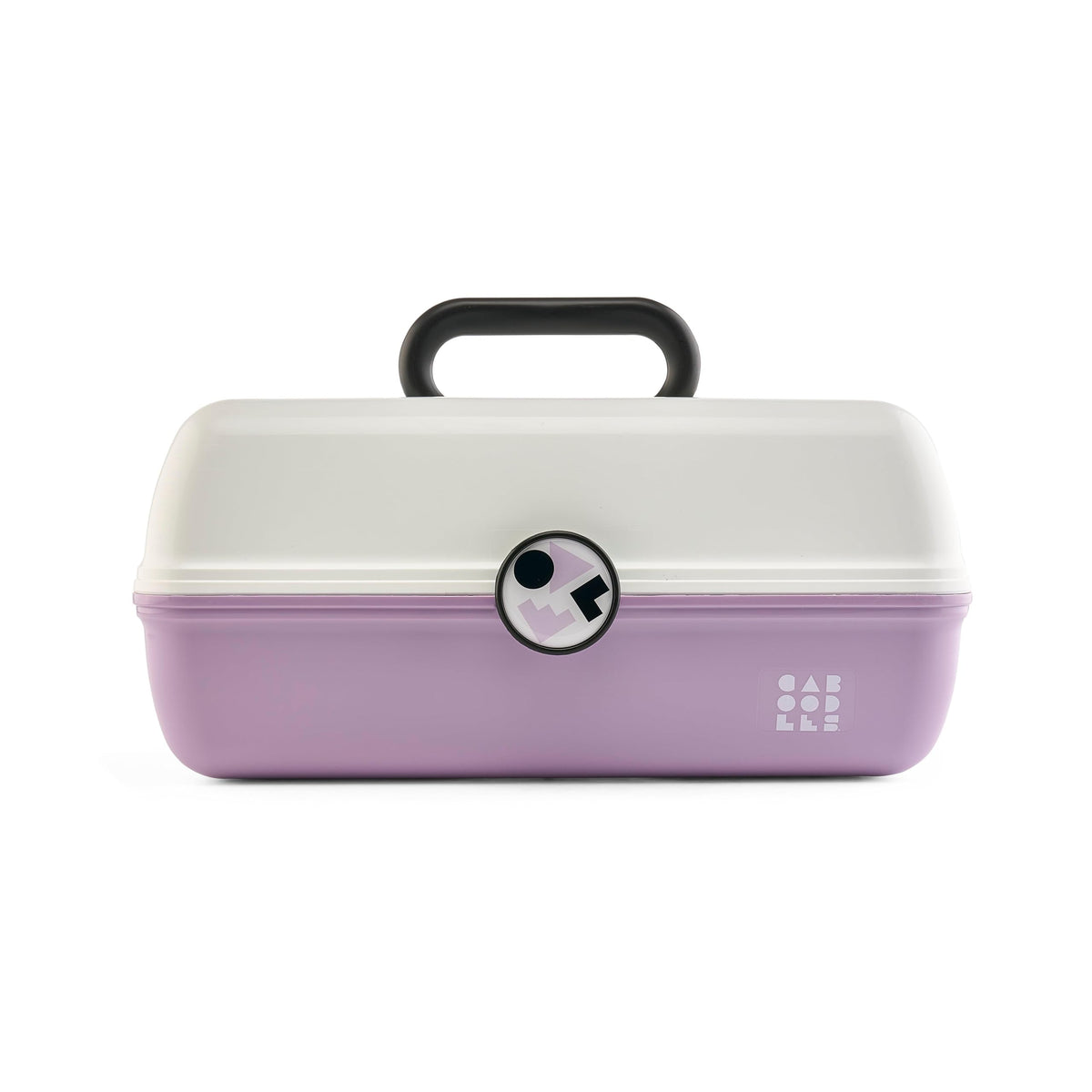 Caboodles On-The-Go Girl Makeup Box, Seafoam on Lavender, Hard Plastic Makeup Organizer Box, Built-In Mirror, Secure Latch for Safe Travel, Spacious Storage for Large Items