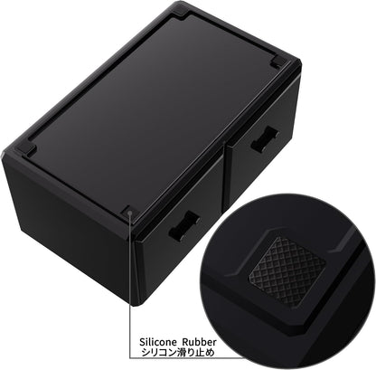 READAEER Makeup Organizer 3 Pieces Cosmetic Storage Case with 6 Drawers (Black)