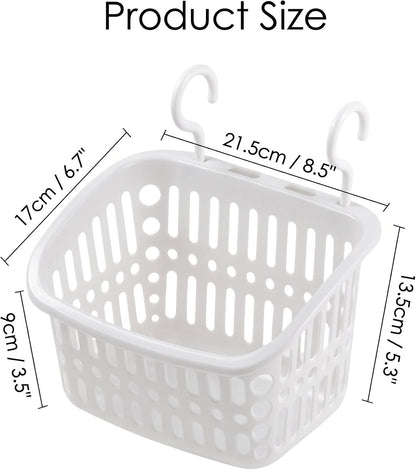 Hanging Plastic Storage Basket with Drainage Holes, 5.3x8.5x6.7x3.5in