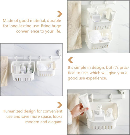 Hanging Shower Basket Wall-mounted Bathroom Organizer Multi-function Toiletry Storage Basket for Home Bath Supply Small Size