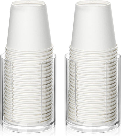 2 Pack Mouthwash Cups Holder,Bathroom Cup Dispenser,Small Disposable Paper Cup Tray for Bathroom Sink Counter