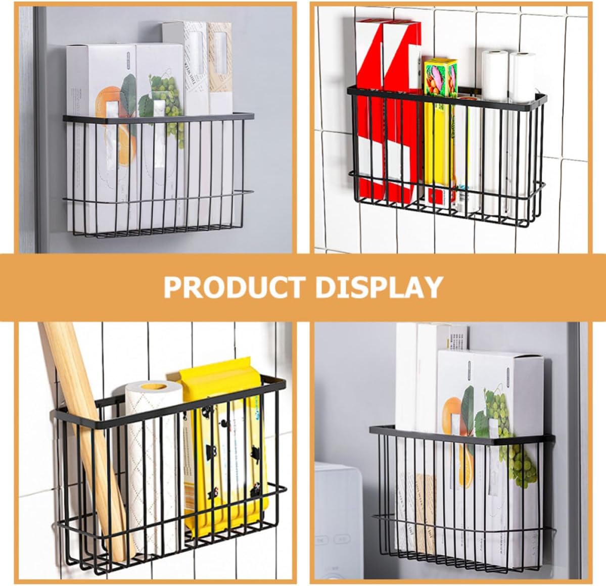 Storage Basket for Bathroom and Kitchen Wall Mounted Iron