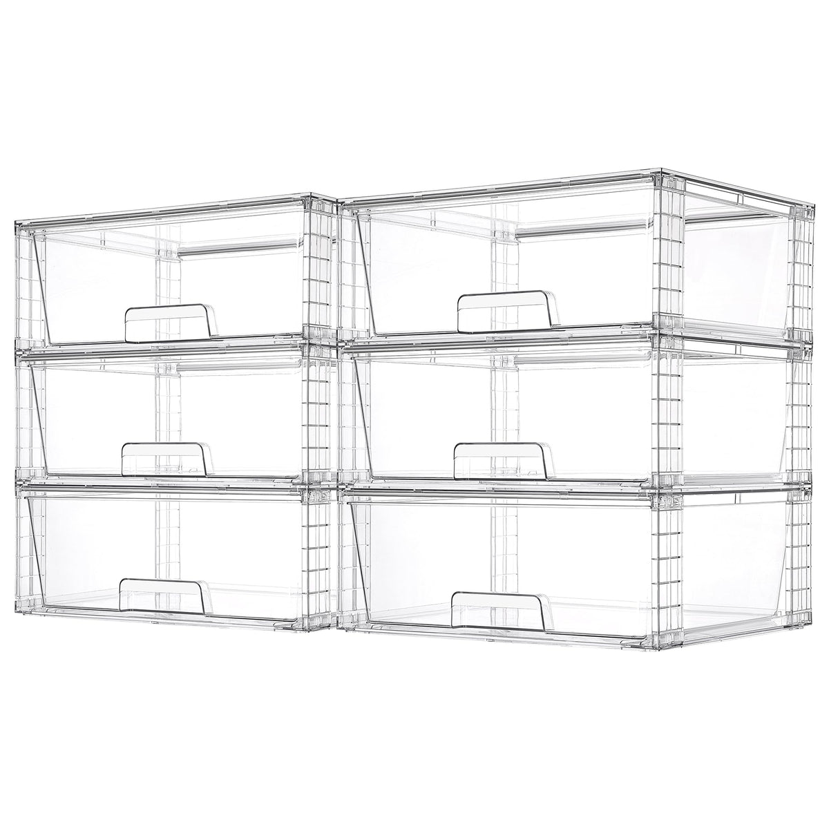 Vtopmart 4 Pack Large Stackable Storage Drawers, Clear