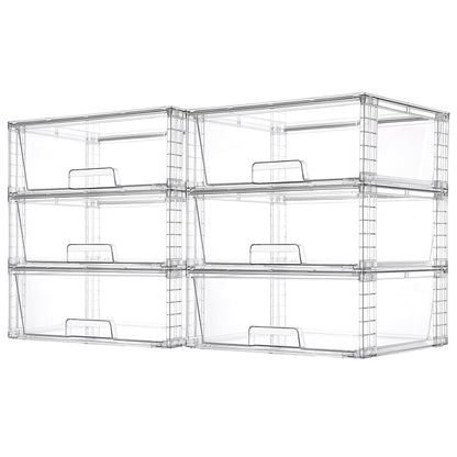 Vtopmart 4 Pack Large Stackable Storage Drawers, Clear