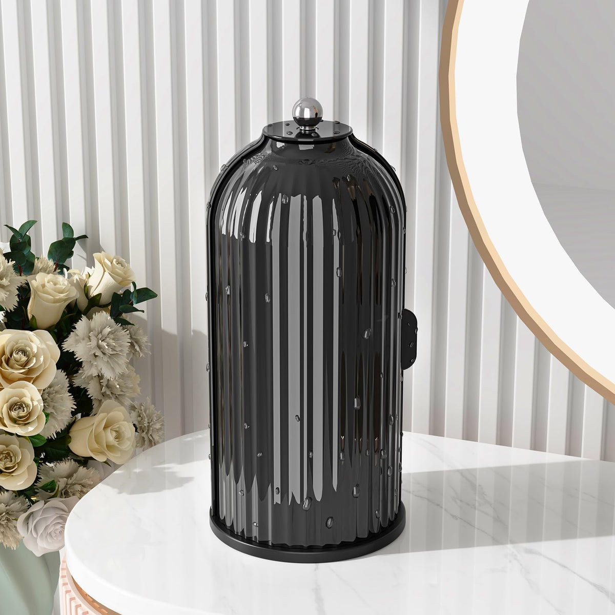 GAXmi Makeup Brush Holder with Lid Rotating Cosmetic Organizer, All Green