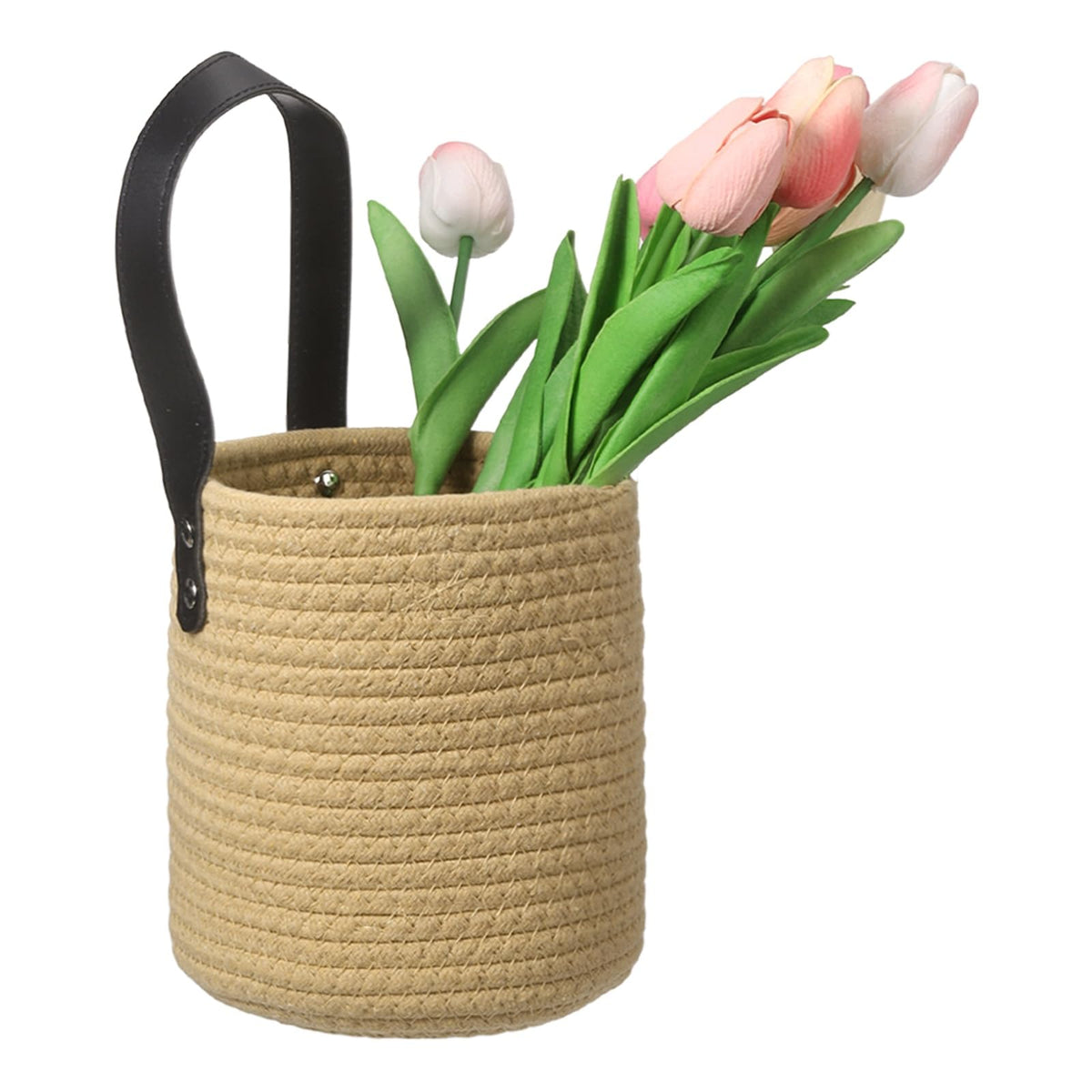 uxcell Small Wall Hanging Basket, Cotton Rope Hanging Basket
