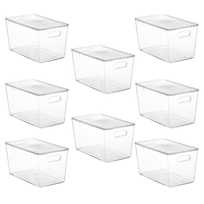 Vtopmart 6 Pack Clear Stackable Storage Bins with Lids and Handles, Large