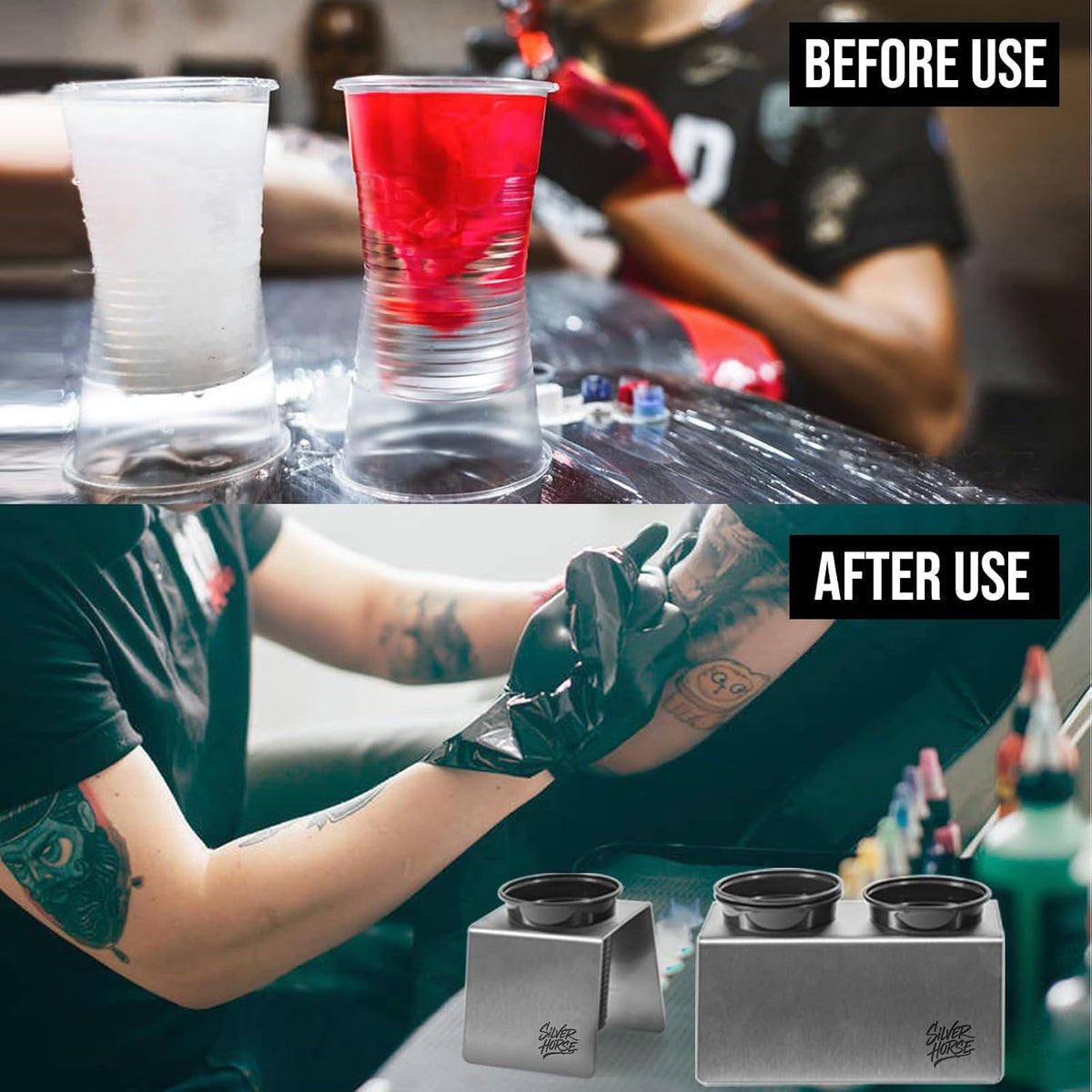 Tattoo Rinse Cup Holder Stand - Heavy Tattoo Water Cup Stand, Anti-Spill Tattoo Cup Holder, Medical Stainless Steel Professional Tattoo Supplies Accessories for Tattoo Artists (ONE CUP STAND)